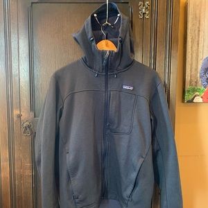 Navy Patagonia jacket with hood
